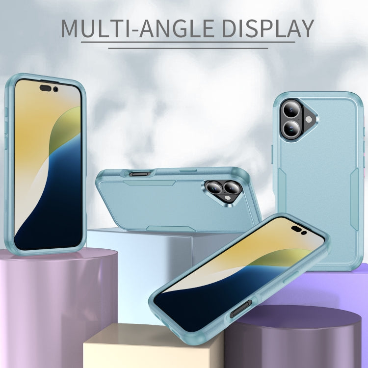 For iPhone 16 Commuter Shockproof TPU + PC Phone Case(Grey Green)