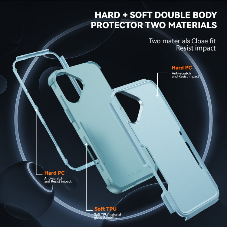 For iPhone 16 Commuter Shockproof TPU + PC Phone Case(Grey Green)