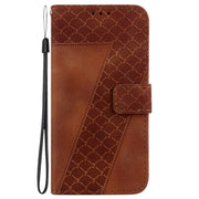 For OPPO A38 4G / A18 7-shaped Embossed Leather Phone Case(Brown)