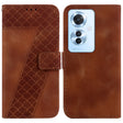 For OPPO Reno11 F Global 7-shaped Embossed Leather Phone Case(Brown) - Reno11 F Cases by PMC TechLife | Online Shopping South Africa | PMC TechLife | Buy Now Pay Later Mobicred