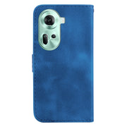 For OPPO Reno11 Global 7-shaped Embossed Leather Phone Case(Blue)