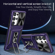 For Samsung Galaxy S23 Ultra 5G Camshield Robot TPU Hybrid PC Phone Case(Purple)