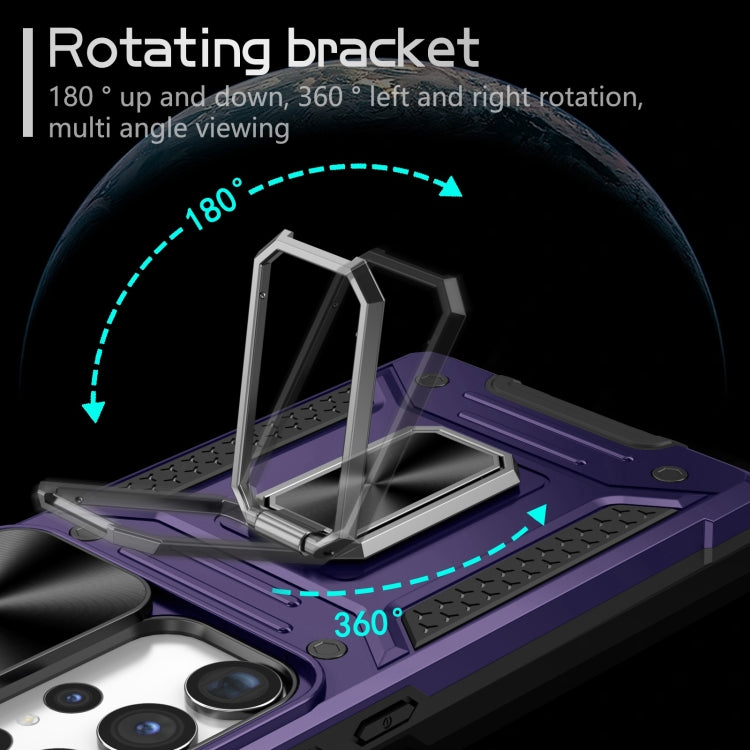 For Samsung Galaxy S23 Ultra 5G Camshield Robot TPU Hybrid PC Phone Case(Purple)