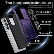 For Samsung Galaxy S23 Ultra 5G Camshield Robot TPU Hybrid PC Phone Case(Purple)