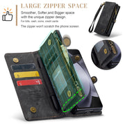 For Samsung Galaxy Z Fold5 CaseMe 008 Multifunctional Zipper Wallet Phone Leather Case(Black)