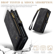For Samsung Galaxy Z Fold5 CaseMe 008 Multifunctional Zipper Wallet Phone Leather Case(Black)
