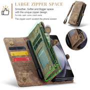 For Samsung Galaxy Z Fold5 CaseMe 008 Multifunctional Zipper Wallet Phone Leather Case(Brown)