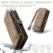 For Samsung Galaxy Z Fold5 CaseMe 008 Multifunctional Zipper Wallet Phone Leather Case(Brown)