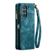 For Samsung Galaxy Z Fold5 CaseMe 008 Multifunctional Zipper Wallet Phone Leather Case(Blue)