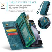 For Samsung Galaxy Z Fold5 CaseMe 008 Multifunctional Zipper Wallet Phone Leather Case(Blue)