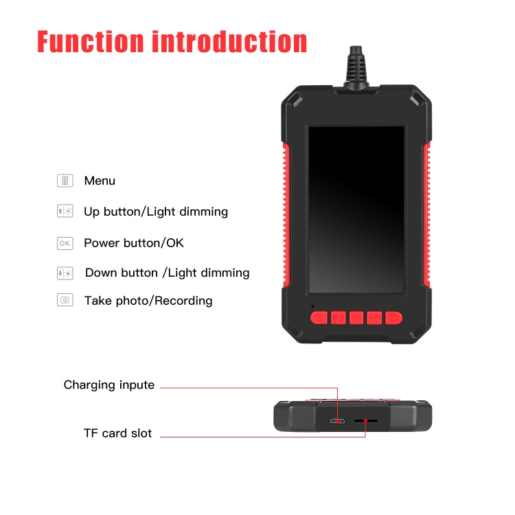 P40 3.9mm Red HD Water-resistant Portable Integrated Hand-held Vertical Screen Industry Endoscope, Length:5m(Hardwire)