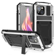 For iPhone 15 R-JUST Shockproof Life Waterproof Dust-proof Metal + Silicone Phone Case with Holder(Silver) - iPhone 15 Cases by R-JUST | Online Shopping South Africa | PMC TechLife | Buy Now Pay Later Mobicred