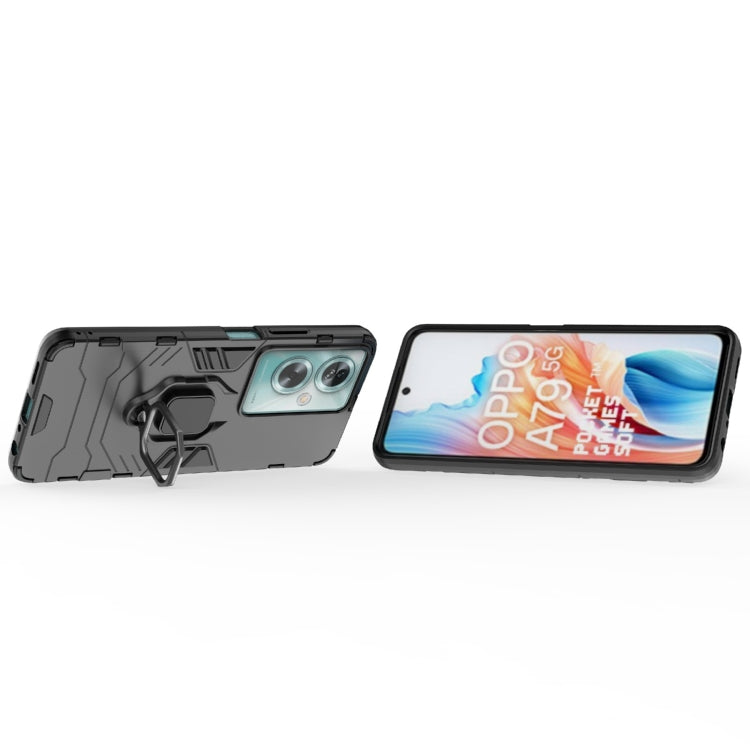 For OPPO A79 5G PC + TPU Shockproof Protective Phone Case with Magnetic Ring Holder(Black)