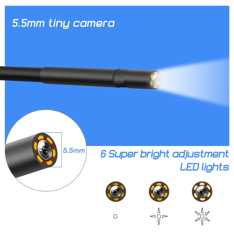 P40 5.5mm HD Blue Water-resistant Portable Integrated Hand-held Vertical Screen Industry Endoscope, Length:10m(Hardwire)