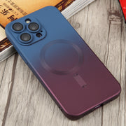 For iPhone 15 Liquid TPU Silicone Gradient MagSafe Phone Case(Blue Purple)