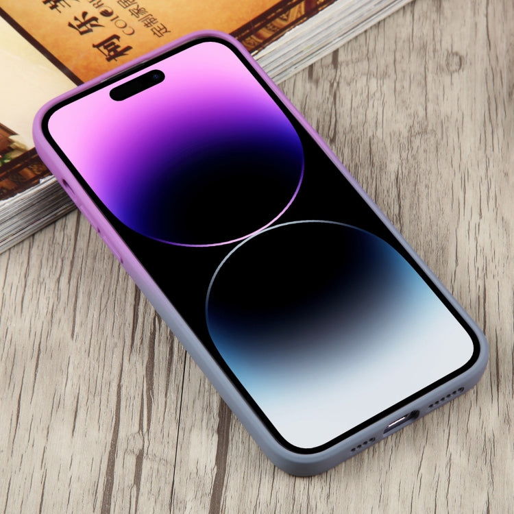 For iPhone 15 Pro Max Liquid TPU Silicone Gradient MagSafe Phone Case(Purple)