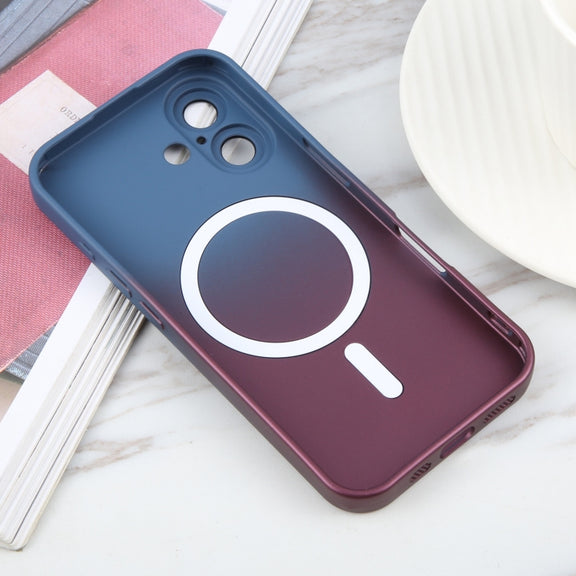 For iPhone 16 Plus Liquid TPU Silicone Gradient MagSafe Phone Case(Blue Purple)
