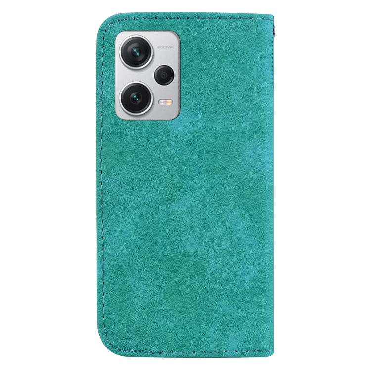 For Xiaomi Redmi Note 12 Pro+ Global 7-shaped Embossed Leather Phone Case(Green)