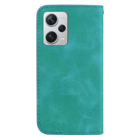 For Xiaomi Redmi Note 12 Pro+ Global 7-shaped Embossed Leather Phone Case(Green)