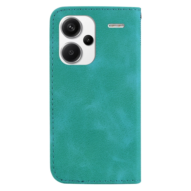 For Xiaomi Redmi Note 13 Pro+ 5G 7-shaped Embossed Leather Phone Case(Green)