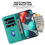 For Xiaomi Redmi Note 13 Pro+ 5G 7-shaped Embossed Leather Phone Case(Green)