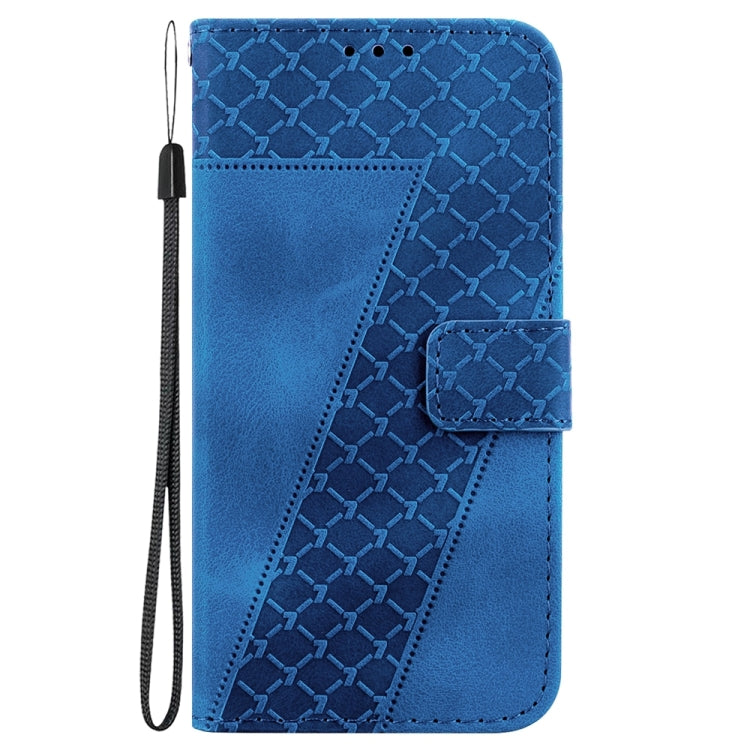 For Xiaomi Redmi Note 13 Pro 5G 7-shaped Embossed Leather Phone Case(Blue)