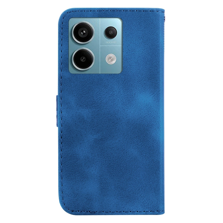 For Xiaomi Redmi Note 13 Pro 5G 7-shaped Embossed Leather Phone Case(Blue)