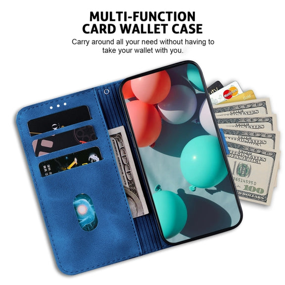 For Xiaomi Redmi Note 13 Pro 5G 7-shaped Embossed Leather Phone Case(Blue)