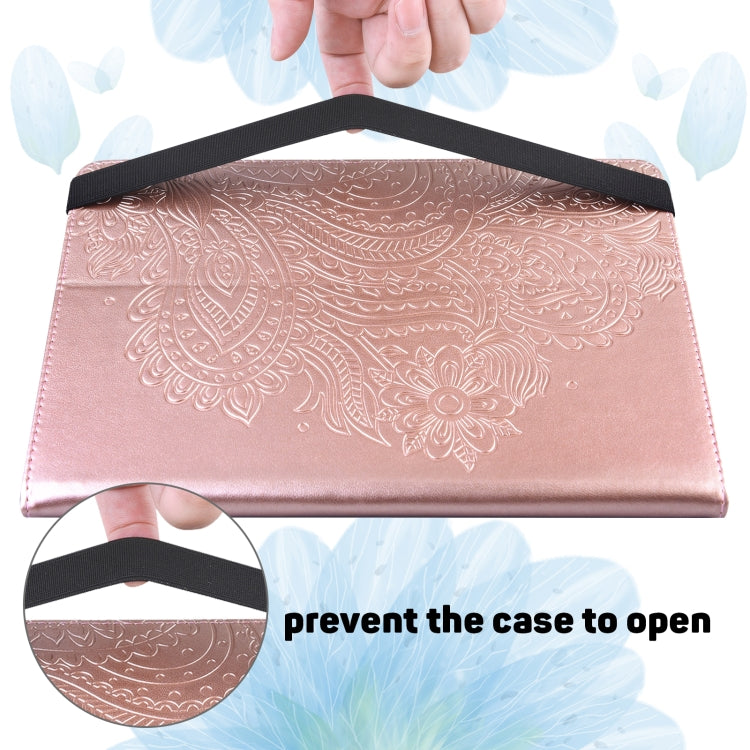 For Google Pixel Tablet Peacock Embossed Pattern Leather Tablet Case(Rose Gold)