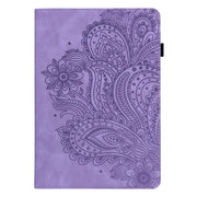 For Google Pixel Tablet Peacock Embossed Pattern Leather Tablet Case(Purple)