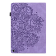For Google Pixel Tablet Peacock Embossed Pattern Leather Tablet Case(Purple)