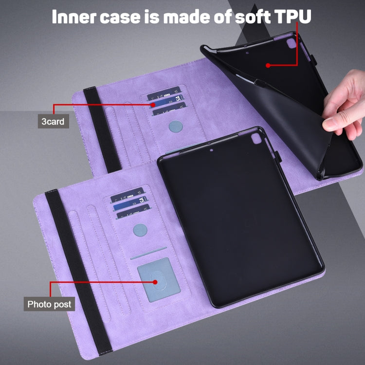 For Google Pixel Tablet Peacock Embossed Pattern Leather Tablet Case(Purple)