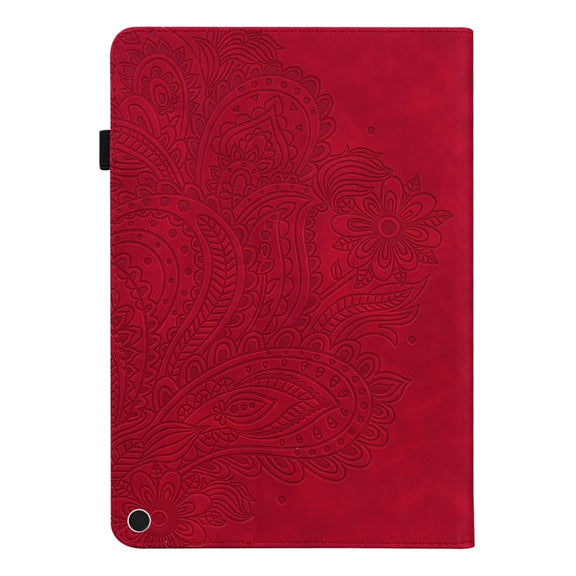 For Google Pixel Tablet Peacock Embossed Pattern Leather Tablet Case(Red)