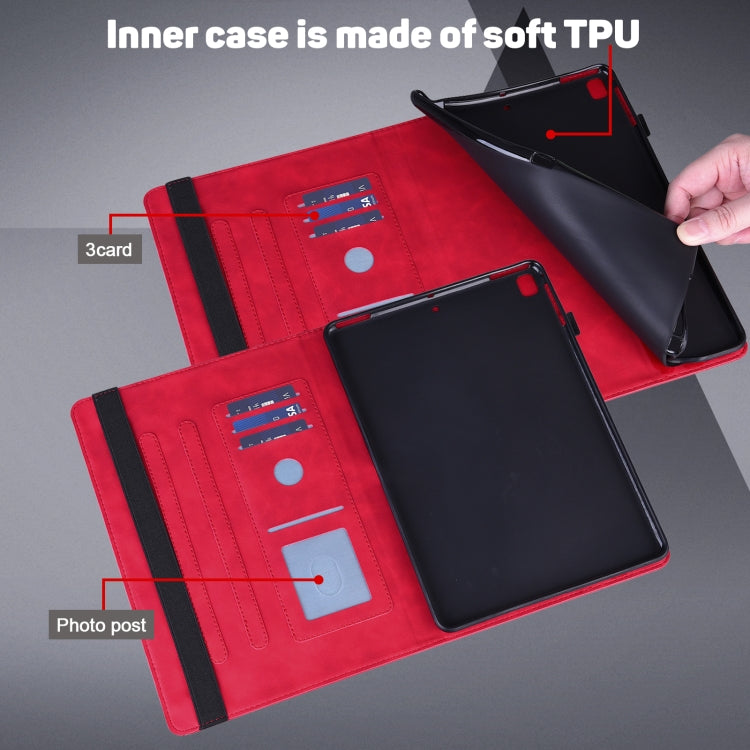For Google Pixel Tablet Peacock Embossed Pattern Leather Tablet Case(Red)