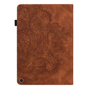 For Google Pixel Tablet Peacock Embossed Pattern Leather Tablet Case(Brown)