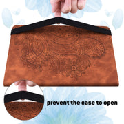 For Google Pixel Tablet Peacock Embossed Pattern Leather Tablet Case(Brown)
