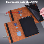 For Google Pixel Tablet Peacock Embossed Pattern Leather Tablet Case(Brown)