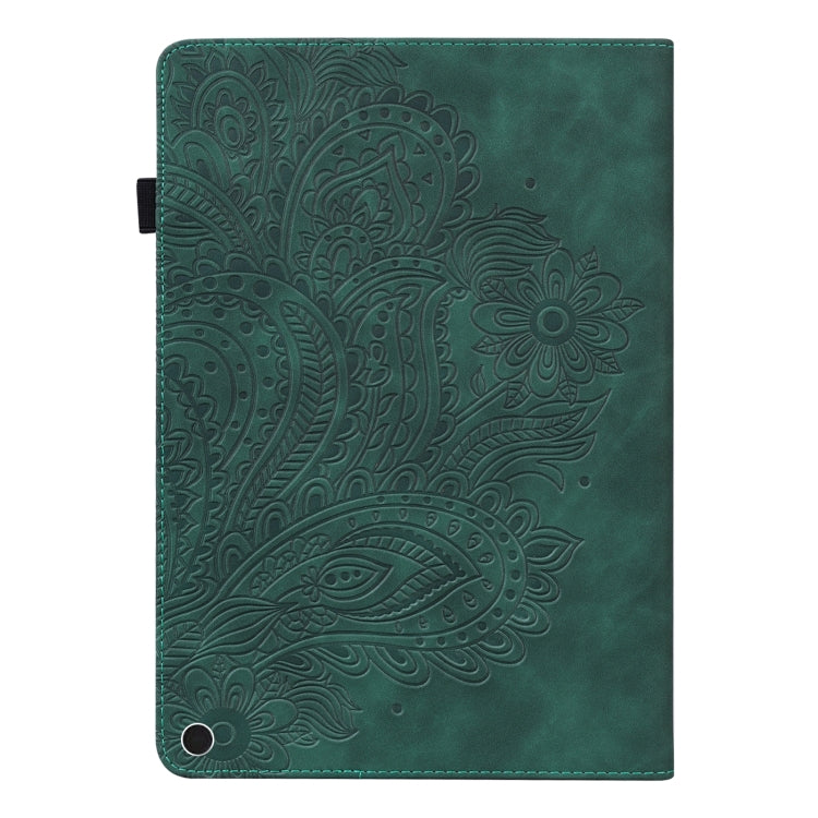 For Google Pixel Tablet Peacock Embossed Pattern Leather Tablet Case(Green)