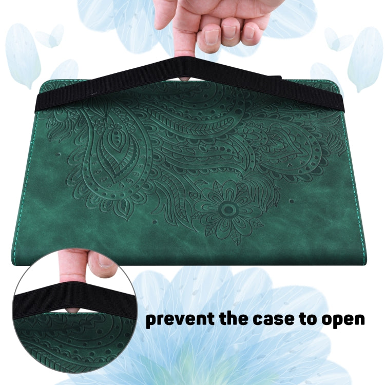 For Google Pixel Tablet Peacock Embossed Pattern Leather Tablet Case(Green)