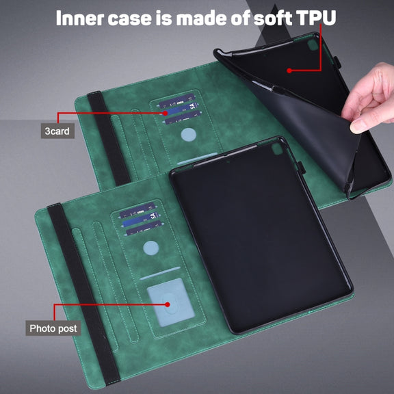 For Google Pixel Tablet Peacock Embossed Pattern Leather Tablet Case(Green)