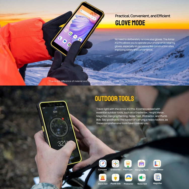 Ulefone Armor X12 Pro, 4GB+64GB, IP68/IP69K Rugged Phone, 5.45 inch Android 13 MediaTek Helio G36 Octa Core, Network: 4G, NFC(Some Orange)