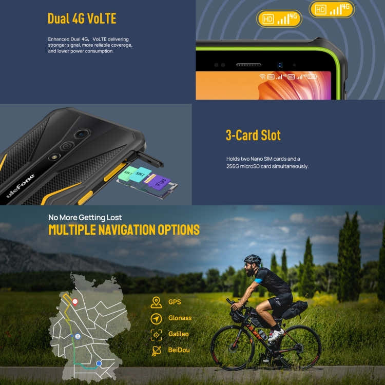 Ulefone Armor X12 Pro, 4GB+64GB, IP68/IP69K Rugged Phone, 5.45 inch Android 13 MediaTek Helio G36 Octa Core, Network: 4G, NFC(Less Green)
