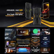 Ulefone Armor X12 Pro, 4GB+64GB, IP68/IP69K Rugged Phone, 5.45 inch Android 13 MediaTek Helio G36 Octa Core, Network: 4G, NFC(All Black)