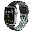 For Apple Watch SE 2023 40mm Twill Dual-row Buckle Silicone Watch Band(Black Grey) - Watch Bands by PMC TechLife | Online Shopping South Africa | PMC TechLife