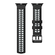 For Apple Watch SE 2023 40mm Twill Dual-row Buckle Silicone Watch Band(Black Grey)