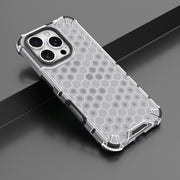 For iPhone 16 Pro Honeycomb Shockproof Phone Case(White)