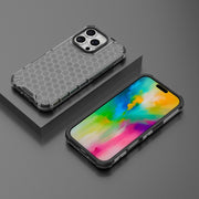For iPhone 16 Pro Honeycomb Shockproof Phone Case(Black)