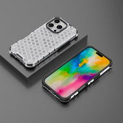 For iPhone 16 Pro Max Honeycomb Shockproof Phone Case(White)