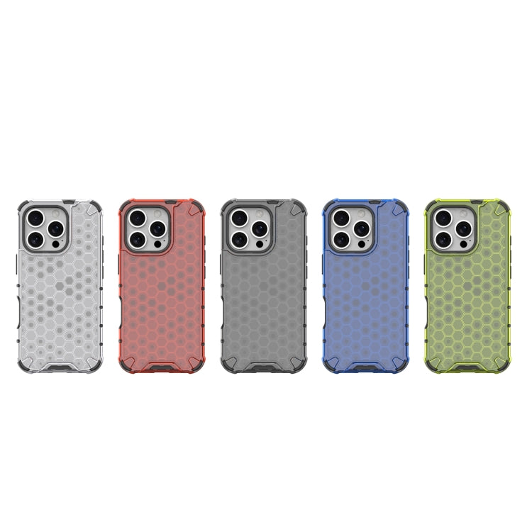 For iPhone 16 Pro Max Honeycomb Shockproof Phone Case(Black)