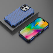 For iPhone 16 Pro Max Honeycomb Shockproof Phone Case(Blue)